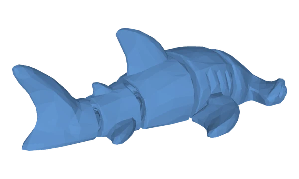 Hammerhead shark, seen from the side